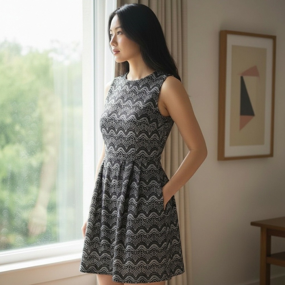 Shinnosuke by Peter Lace Fit & Flare Dress | Japanese Designer | L/XL‎